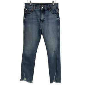 Gap Women's High Rise Slim‎ Straight Jeans size 8 Distressed
